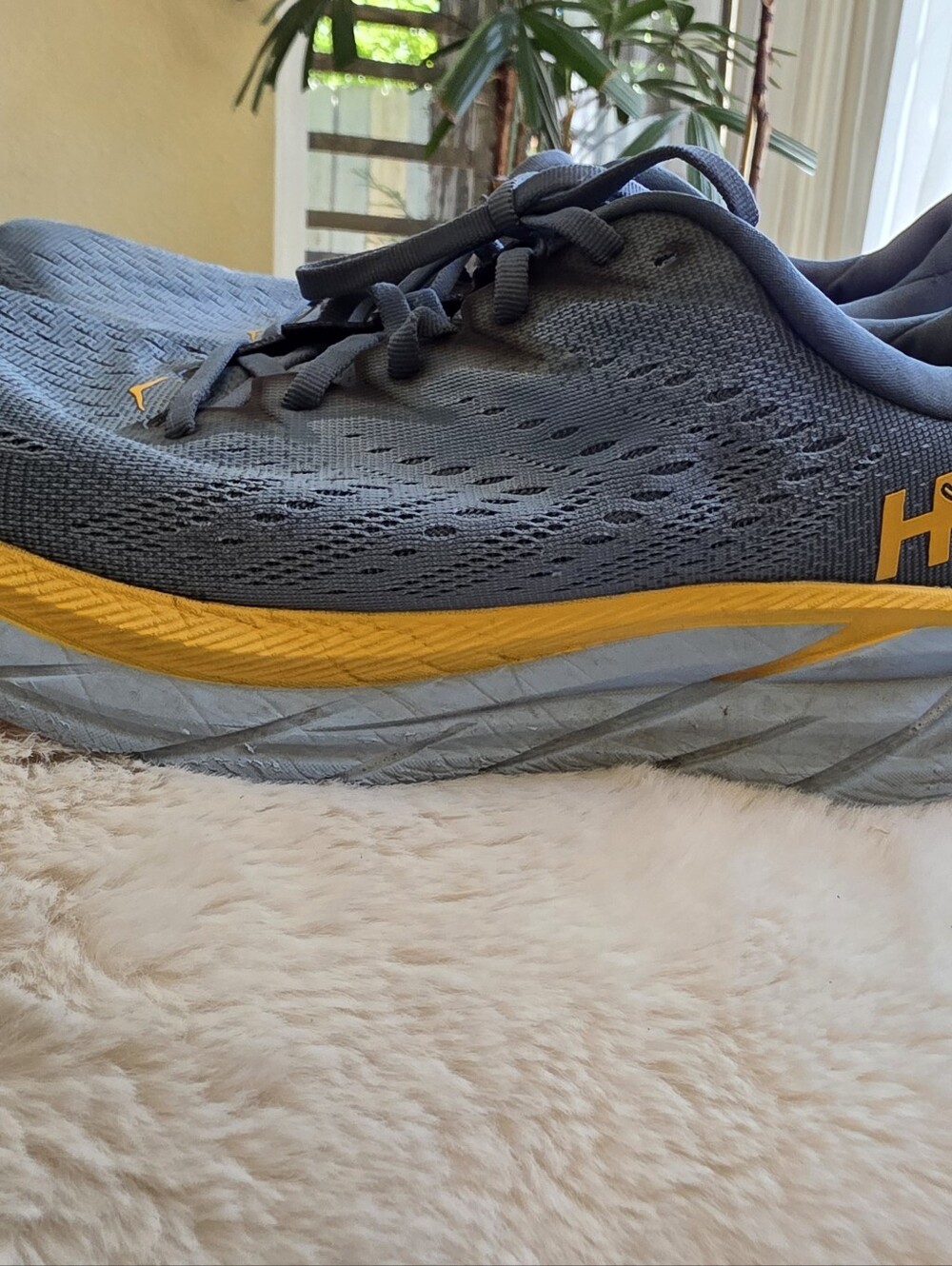 Light Gray Sneakers with Yellow Insole
